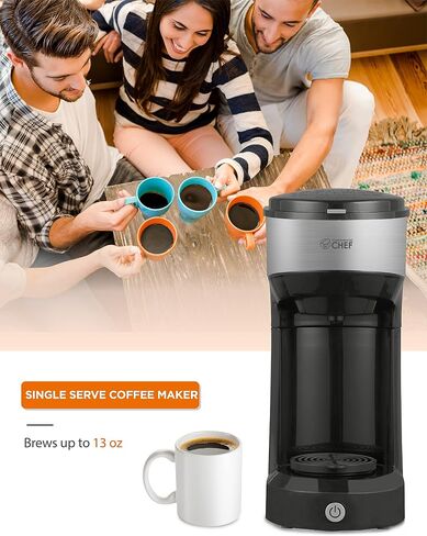 COMMERCIAL CHEF Coffee Machine, Single Serve Coffee Maker, Portable Coffee Maker Single Serve with 13 Ounce Water Tank & One Touch Button for Coffee Brewing in Kuwait