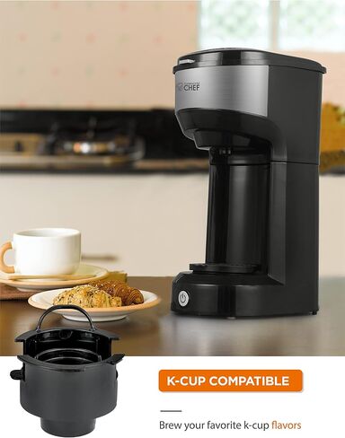 COMMERCIAL CHEF Coffee Machine, Single Serve Coffee Maker, Portable Coffee Maker Single Serve with 13 Ounce Water Tank & One Touch Button for Coffee Brewing in Kuwait