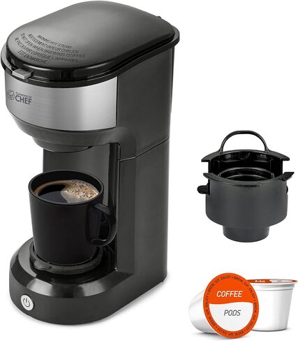 COMMERCIAL CHEF Coffee Machine, Single Serve Coffee Maker, Portable Coffee Maker Single Serve with 13 Ounce Water Tank & One Touch Button for Coffee Brewing in Kuwait