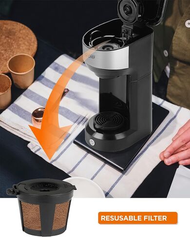 COMMERCIAL CHEF Coffee Machine, Single Serve Coffee Maker, Portable Coffee Maker Single Serve with 13 Ounce Water Tank & One Touch Button for Coffee Brewing in Kuwait