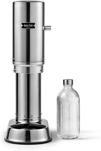aarke Carbonator Pro, Sparkling & Carbonation Water Machine, Stainless Steel with Glass Reusable Bottle Volume 800 mL (Matte Black) in Kuwait