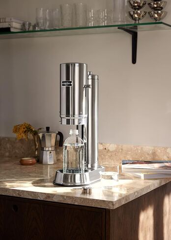aarke Carbonator Pro, Sparkling & Carbonation Water Machine, Stainless Steel with Glass Reusable Bottle Volume 800 mL (Matte Black) in Kuwait