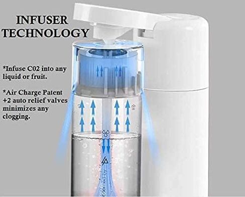 Fizzpod Sparkling Water Maker Soda Maker Infused Fruits Soda Maker Machine for Carbonating with 1L Carbonating Bottle, Seltzer Fizzy Water Maker, Includes 3 x 1l Carbonating Bottle Compatible with 60L CO2 Carbonator in Saudi Arabia