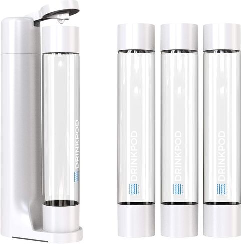 Fizzpod Sparkling Water Maker Soda Maker Infused Fruits Soda Maker Machine for Carbonating with 1L Carbonating Bottle, Seltzer Fizzy Water Maker, Includes 3 x 1l Carbonating Bottle Compatible with 60L CO2 Carbonator in Saudi Arabia