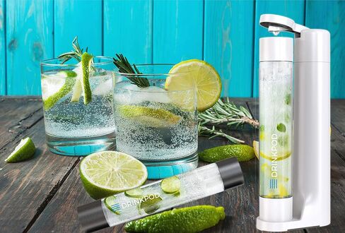 Fizzpod Sparkling Water Maker Soda Maker Infused Fruits Soda Maker Machine for Carbonating with 1L Carbonating Bottle, Seltzer Fizzy Water Maker, Includes 3 x 1l Carbonating Bottle Compatible with 60L CO2 Carbonator in Saudi Arabia