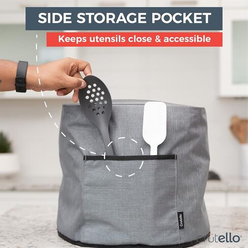 Crutello Air Fryer Cover with Storage Pockets for 2.8-4.8 Quart Fryers, Fits Various Brands, Heavy Duty Air Fryer Covers, Air Fryer Covers For Kitchen Counter in Saudi Arabia