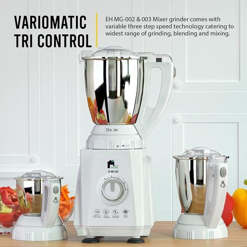 مطحنة خلاط إيكونوهوم - مطحنة خلاط كهربائية للطهي الآسيوي، إعداد الطعام - تتضمن وعاء تصفية، وعاء مطحنة جاف ورطب، وعاء صلصة، أغطية وملعقة - محرك 750 وات، شفرات من الفولاذ المقاوم للصدأ 304 in Kuwait