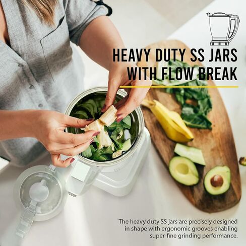 مطحنة خلاط إيكونوهوم - مطحنة خلاط كهربائية للطهي الآسيوي، إعداد الطعام - تتضمن وعاء تصفية، وعاء مطحنة جاف ورطب، وعاء صلصة، أغطية وملعقة - محرك 750 وات، شفرات من الفولاذ المقاوم للصدأ 304 in Kuwait