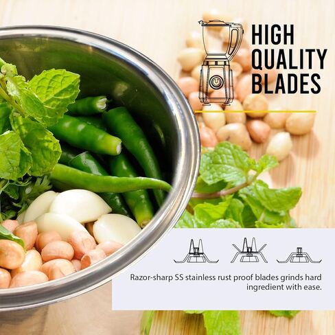 مطحنة خلاط إيكونوهوم - مطحنة خلاط كهربائية للطهي الآسيوي، إعداد الطعام - تتضمن وعاء تصفية، وعاء مطحنة جاف ورطب، وعاء صلصة، أغطية وملعقة - محرك 750 وات، شفرات من الفولاذ المقاوم للصدأ 304 in Kuwait