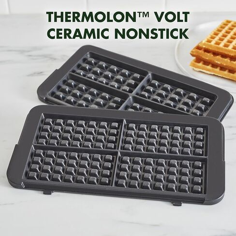 أطباق وافل صحية من السيراميك غير قابلة للالتصاق وقابلة للعكس من GreenPan للشواية والشواية 6 في 1، آمنة للاستخدام في غسالة الأطباق، خالية من PFAS in Kuwait