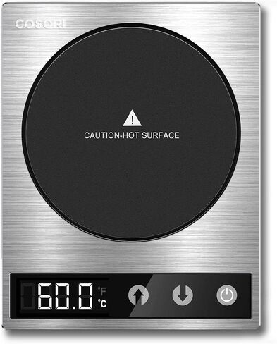 COSORI Mug Warmer & Coffee Cup Warmer for Desk Coffee Gift, Beverage Heater for Home and Office Use, Pressure Sensor Technology, Auto Shut Off, Digital Temp Control, 77-194℉, Silver in Saudi Arabia