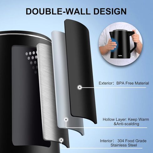 غلاية كهربائية، غلاية شاي كهربائية بجدار داخلي مزدوج من الفولاذ المقاوم للصدأ بنسبة 100%، غلاية مياه ذات ملمس بارد بقدرة 1500 وات، سعة 1.5 لتر، خالية من مادة BPA مع إيقاف تلقائي وحماية من الغليان الجاف، قاعدة لاسلكية ومؤشر LED in Kuwait