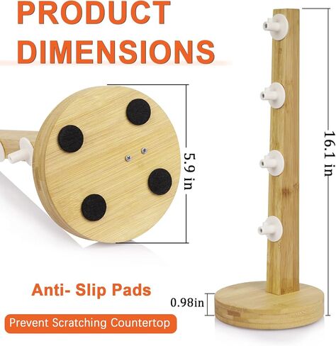 Trycooling Stand Mixer Attachment Holder Wooden Stand Mixer Holders with 4-Pack Hooks Kitchen Accessories Organizer for Space Saving Storage Dough Hook Flex Edge Beater in Saudi Arabia