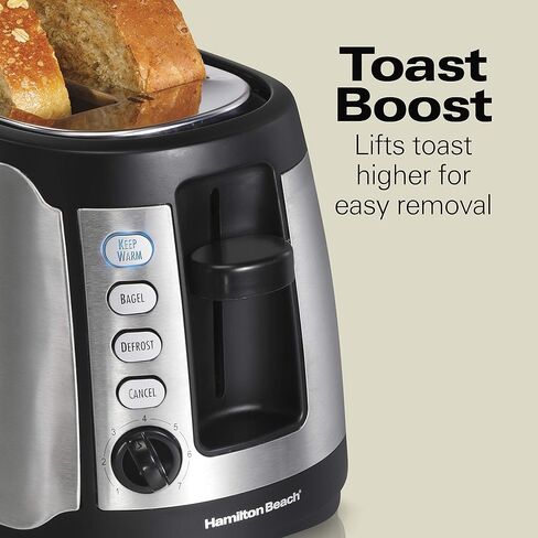 Hamilton Beach Keep Warm 2 Slice Toaster, Silver with Black (22811) in Kuwait