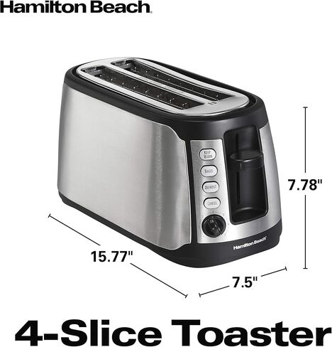 Hamilton Beach Keep Warm 2 Slice Toaster, Silver with Black (22811) in Kuwait