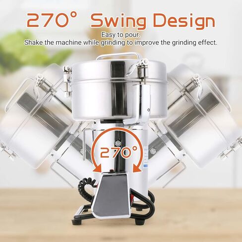 مطحنة الحبوب الكهربائية BAOJIAFU 350 جرام مطحنة توابل الحبوب عالية السرعة 1400 وات ماكينة طحن جافة 304 من الفولاذ المقاوم للصدأ مطحنة مسحوق فائقة النعومة 36000 دورة/دقيقة للمطبخ والمنزل والتجاري in Kuwait