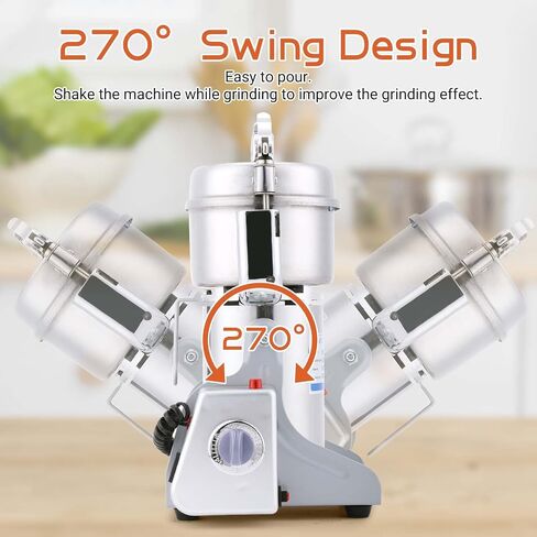 Electric Grain Mill Grinder 150g High-speed Grain Spice Herb Grinder 700W Dry Grinder Machine 304 Stainless Steel Superfine powder Grinder 36000r/min for Kitchen Home and Commercial (150G) in Saudi Arabia