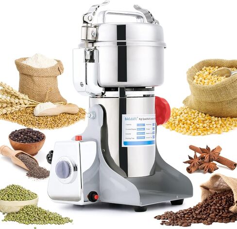 Electric Grain Mill Grinder 150g High-speed Grain Spice Herb Grinder 700W Dry Grinder Machine 304 Stainless Steel Superfine powder Grinder 36000r/min for Kitchen Home and Commercial (150G) in Saudi Arabia