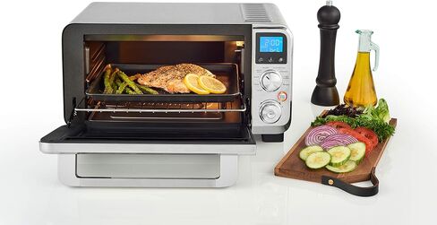 De'Longhi Small Convection Toaster Oven For Countertop With internal light And 9 Preset Functions Including Pizza, Cookies, Roast, Broil, Bake, Easy to Use, 14L, Stainless Steel, 1800W, EO141150M in Saudi Arabia
