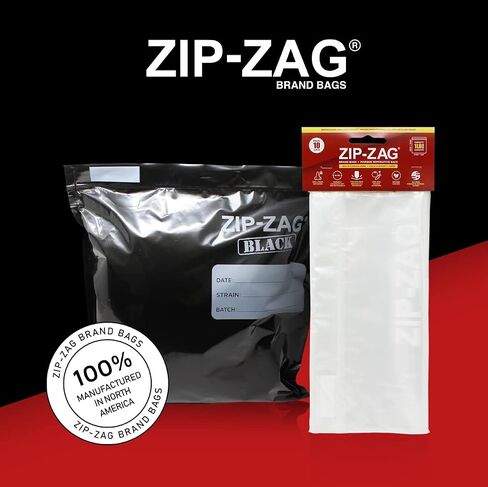 Zip Zag Bags Black 10x Half Pound Bags - Airtight Bags, Resealable, Reusable, Anti-Puncture, Washable, Food Safe, Treated for no Static, for Dry Herbs and Spices in Saudi Arabia