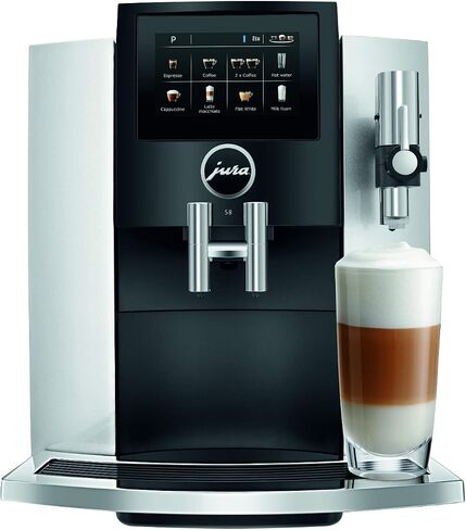 Jura S8 Automatic Coffee Machine 64 oz, Moonlight Silver and Jura Glass Milk Container, Clear in Saudi Arabia