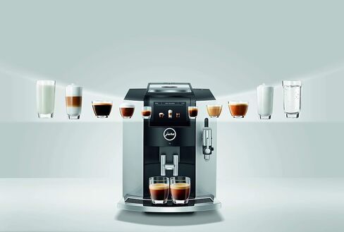 Jura S8 Automatic Coffee Machine 64 oz, Moonlight Silver and Jura Glass Milk Container, Clear in Kuwait