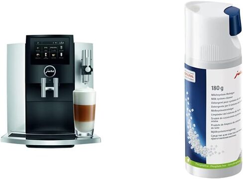 Jura S8 Automatic Coffee Machine 64 oz, Moonlight Silver and Jura Glass Milk Container, Clear in Saudi Arabia