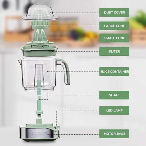 Electric Citrus Juicer 1.2L Large Volume, Orange Juicer with Powerful Motor and LED Working Lamp, Electric Lemon Squeezer for Orange Lemon Lime Grapefruit by LUUKMONDE in Kuwait