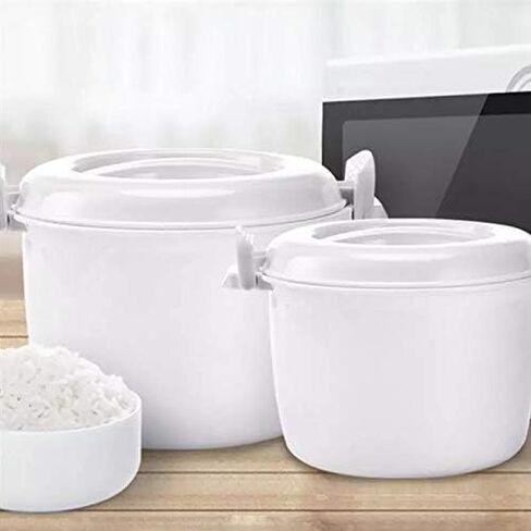 Exogio Microwave Rice Cooker Multifunction Small Lunch Container Microwave Cooker Cookware for Microwave Oven 17.5x21x14cm in Saudi Arabia