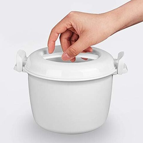 Exogio Microwave Rice Cooker Multifunction Small Lunch Container Microwave Cooker Cookware for Microwave Oven 17.5x21x14cm in Saudi Arabia
