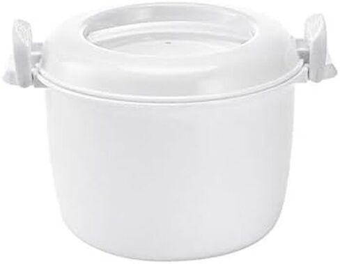 Exogio Microwave Rice Cooker Multifunction Small Lunch Container Microwave Cooker Cookware for Microwave Oven 17.5x21x14cm in Saudi Arabia