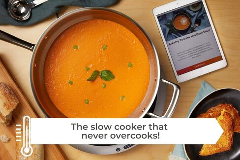 Hestan - سلسلة SmartChef - مقلاة صلصة من الفولاذ المقاوم للصدأ مع غطاء، أواني طهي حثية للتحكم في درجة الحرارة، مقلاة صلصة الكل في واحد (5.5 لتر) in Saudi Arabia