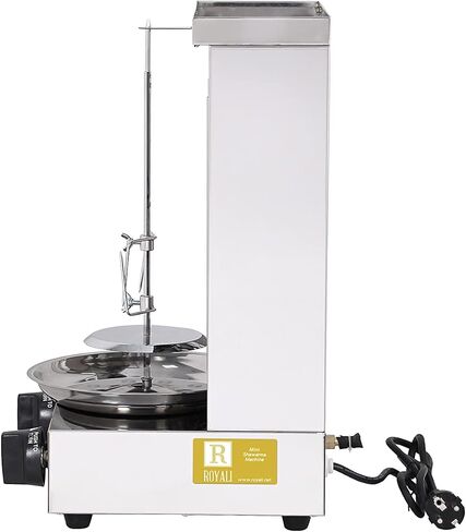 Royali Shawarma Gyro Tacos Al Pastor Doner Grill Small Home Machine Vertical Rotisserie Set of 3 Machine Meat Catcher (Catch Pan) and Propane Hose with Regulator in Saudi Arabia