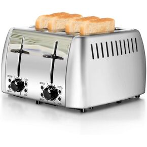 2 Slice Toaster Stainless Steel Toaster Two Slice Bagel Toaster Small Bake Toaster with 6 Browning Setting, Reheat, Defrost, Bagel, Cancel Function, Extra Wide Slots (Silver - 2 Slice) in Saudi Arabia