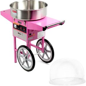 VIVO Blue Electric Commercial Cotton Candy Machine/Candy Floss Maker, Mobile Cart with Bubble Shield CANDY-KIT-2B