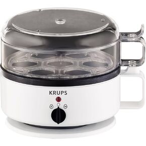 KRUPS: Simply Electric Plastic and Stainless Steel Egg Cooker 6 Eggs 400 Watts Hard, Medium, and Soft Boiled, Poached, Scrambled, Omelets, Rapid Cook Black in Kuwait