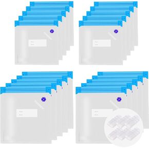 Sous Vide Bags,30 PCS Reusable Vacuum Sealer Bags for Food with 6 Sealing Clips, Reusable Vacuum Food Storage Bags, Bags for Vacuum Sealer, BPA Free (13.4x10.2 Inch)