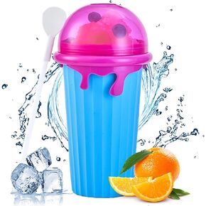 كوب صنع السلاشي من نوجيك، كوب مطور سعة 500 مل تيك توك، كوب سحري قابل للضغط، كوب للتبريد، كوب للتجميد والحليب المخفوق والسموذي، اشياء رائعة للاطفال والمراهقين (ازرق) in Kuwait