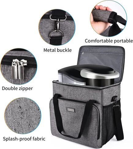 BAGLHER Heavy Duty Kitchen Mixer Cover for 4.5-5 Quart Stand Mixers, 2-in-1 Shoulder & Hand Carrying Case with Accessory Pockets (14"x9"x15", Grey) in Saudi Arabia