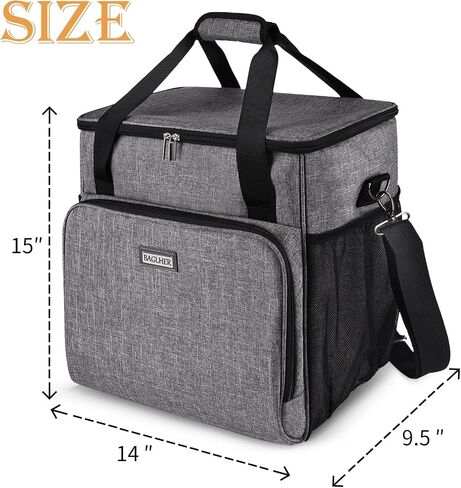 BAGLHER Heavy Duty Kitchen Mixer Cover for 4.5-5 Quart Stand Mixers, 2-in-1 Shoulder & Hand Carrying Case with Accessory Pockets (14"x9"x15", Grey) in Saudi Arabia