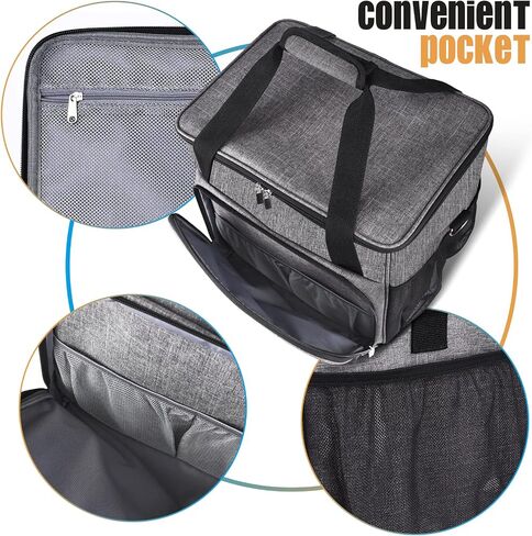 BAGLHER Heavy Duty Kitchen Mixer Cover for 4.5-5 Quart Stand Mixers, 2-in-1 Shoulder & Hand Carrying Case with Accessory Pockets (14"x9"x15", Grey) in Saudi Arabia