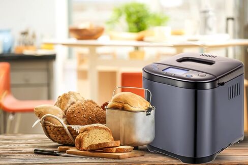 Bread Maker Machine with Nonstick Bowl, Bread Hook, Measuring Cup & Spoon. 15-in-1, Gluten-Free Bread, Cake& Yogurt, 3 Crust Colour options and more. 3 Loaf Sizes. 2LB XL-BLACK in Kuwait