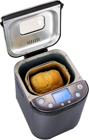 Bread Maker Machine with Nonstick Bowl, Bread Hook, Measuring Cup & Spoon. 15-in-1, Gluten-Free Bread, Cake& Yogurt, 3 Crust Colour options and more. 3 Loaf Sizes. 2LB XL-BLACK in Kuwait