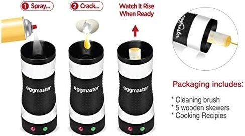 طباخة البيض رولي عمودية كهربائية أوتوماتيكية (ستانلس ستيل) / شطيرة البيض، لفائف البيض، العجة، البيض المخفوق، صانع بيض الإفطار. فرشاة تنظيف مجانية + 25 وصفة in Kuwait