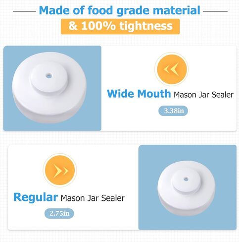 طقم مانع تفريغ الهواء من ماسون لبرطمانات الماسون العادية والفم العريض مع 【مضخة شفط يدوية 】و【موصل خرطوم الشفط لحافر الطعام】، مناسب للمطبخ المنزلي والتخييم في الهواء الطلق إلخ. in Kuwait