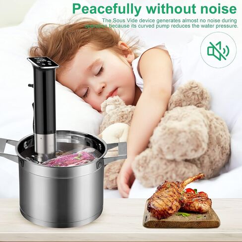 آلة طباخ Keylitos Sous Vide بقدرة 1100 واط، IPX7، طباخ دقيق Sous Vide مقاوم للماء، جهاز غمر دائري فائق الهدوء وسريع التسخين، طباخ دقيق مع درجة حرارة دقيقة وتحكم في المؤقت in Kuwait
