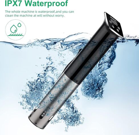 آلة طباخ Keylitos Sous Vide بقدرة 1100 واط، IPX7، طباخ دقيق Sous Vide مقاوم للماء، جهاز غمر دائري فائق الهدوء وسريع التسخين، طباخ دقيق مع درجة حرارة دقيقة وتحكم في المؤقت in Kuwait