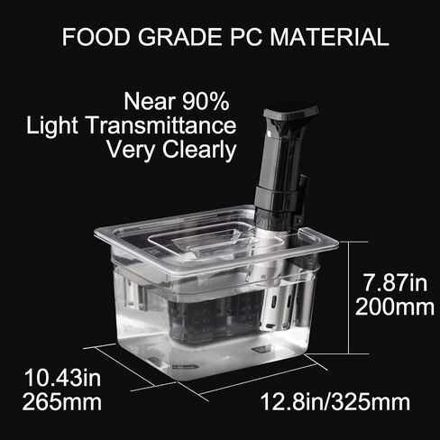 Sous Vide Container with Lid 11 Liter/12 Quarts for Virtually All Immersion Circulators Cookers Crystal Clear Transparent Polycarbonate Accessories Kit (12 Quats with Lid) in Saudi Arabia