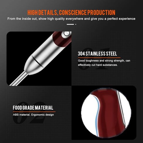 MegaWise 5-in-1 Immersion Hand Blender Set with Variable Speed, 400W, Stainless Steel - Includes Chopper, Whisk, Milk Frother, and Beaker - Ideal for Soups, Smoothies, Baby Food & More (RED) in Kuwait