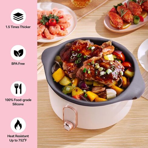 Silicone Slow Cooker Liners, Reusable Crock Pot Liners, Silicone Crockpot Liner for 6,7,8 Quarts Crockpot, Slow Cooker Cooking Bags for Oval or Round Pot (Black) in Saudi Arabia